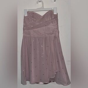 Express Dusty Rose Strapless Sequin Chiffon Dress